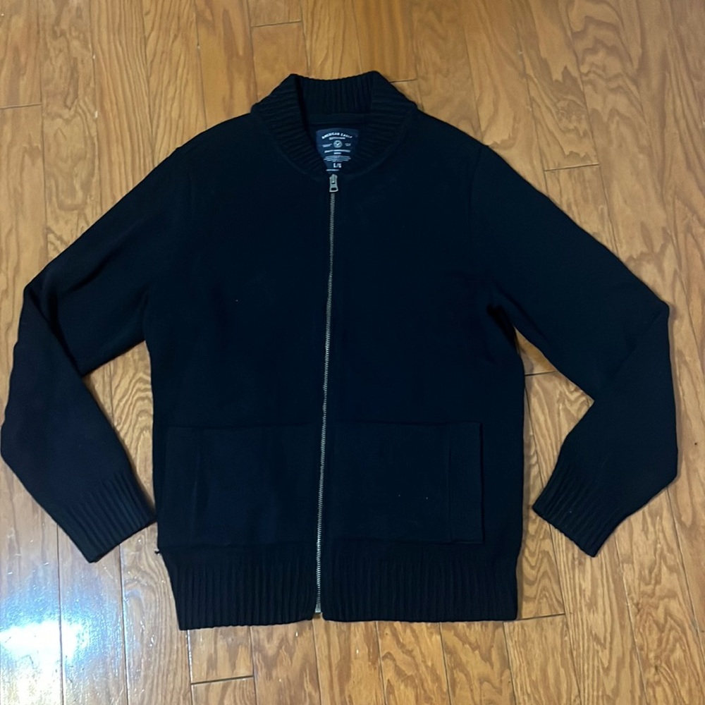 American Eagle Outfitters Navy Cardigan Sweater/ Pockets / Zipper Closure/ Large